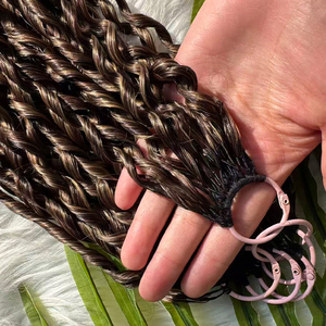Drop Shipping for Curly Feather Crochet Pre-Separated Vietnamese Virgin Hair <b>Machine</b> Double Weft Hand-Feathering Extensions - Product Image 2