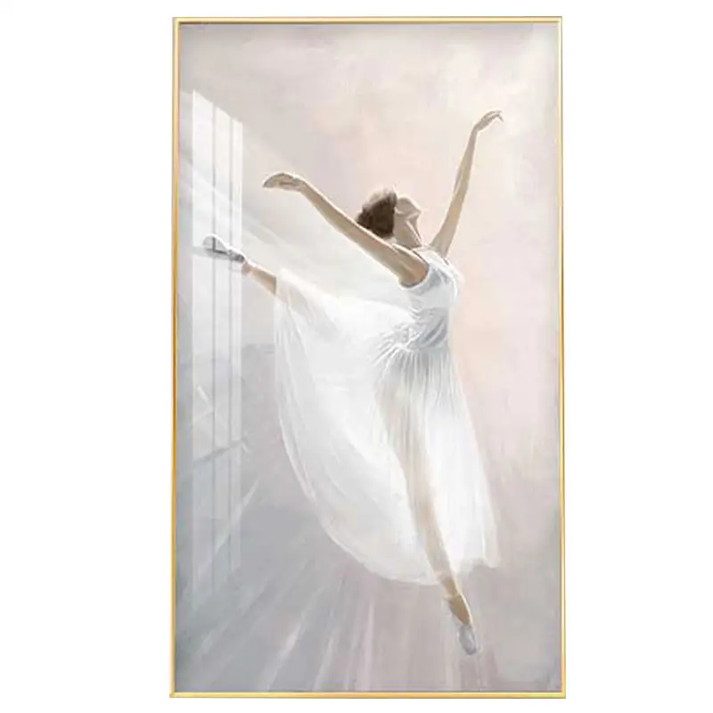Thời trang tùy biến tường nghệ thuật pha lê sứ sơn bán buôn trang trí nội thất Trắng Ballet vẻ đẹp hiện đại sơn