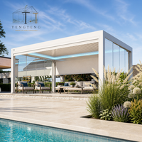 Pergola bioclimatique motorisée en aluminium de luxe pour l'extérieur, le jardin, la terrasse, la cour et les projets extérieurs personnalisés