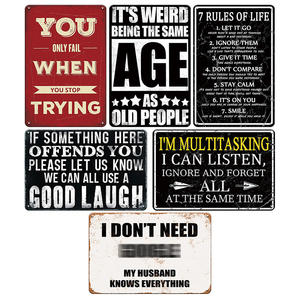 <span class=keywords><strong>Plaque</strong></span> métallique d'<span class=keywords><strong>atelier</strong></span> sarcaste : Avertissement « Personnes au-delà de ce point, gardez la paix et riez » - Product Image 3