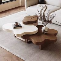 Table basse moderne pour salon, table basse italienne en bois créative de petite taille, table basse de salon luxueuse de forme irrégulière