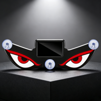 Décoration intérieure de voiture : Lumière d'avertissement LED solaire 'Devil Eye' 4 couleurs, fixation par ventouse pour pare-brise arrière, montant A et vitre triangulaire