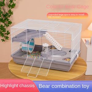 Luxe Double Villa Hamster Cage 47 Base Golden Bear Hamster Nid Ensemble Complet en Acier pour Petits Animaux Chiens avec Bouton Animal - Product Image 3