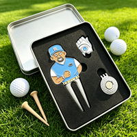 Ensemble cadeau de golf personnalisé avec logo, marqueur de balle, gravure laser, outil de réparation de divots, jetons de poker