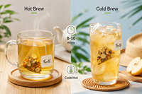 Aurorabloom Infusion Chaude/Froide Sans Soufre aux Poires Douces, Carottes, Pommes, Dattes, Canne à Sucre et Châtaignes d'Eau, Sachets de Thé 180g (12 Sachets)