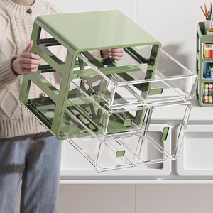 Organizador de Maquillaje de Escritorio Proins al por Mayor con 4 Cajones, Estuche de Exhibición de Cosméticos, Caja de Almacenamiento, Contenedor de Plástico para el Hogar y la Oficina - Product Image 5