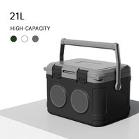 Glacière de camping 21L en PU, design moderne et minimaliste, pour réfrigération de nourriture en voiture