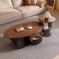 Table basse design en noyer antique français en bois massif haut de gamme pour petits appartements meubles de salon de style nouveau