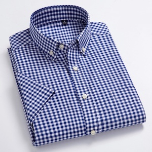<span class=keywords><strong>Camicia</strong></span> Estiva da Uomo in Tessuto Oxford 100% Cotone, <span class=keywords><strong>Camicia</strong></span> a <span class=keywords><strong>Quadri</strong></span> a <span class=keywords><strong>Maniche</strong></span> <span class=keywords><strong>Corte</strong></span> - Product Image 4