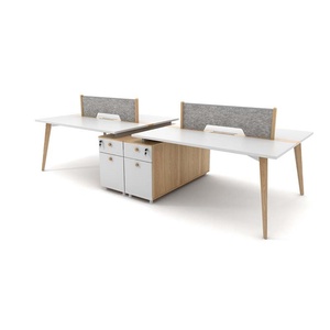 Luxury Wooden Office Furniture Staff 2 Seater <b>Table</b> Office Modular Workstation With Drawer - Product Image 3
