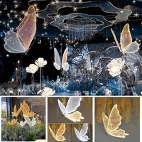 Accessoires de scène de mariage, lumières LED solaires en forme de papillon, indice de protection IP68, pour la décoration de mariage