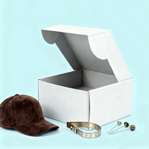 Boîtes d'expédition en carton ondulé de couleur personnalisée pour l'emballage de vêtements, chapeaux et casquettes de baseball Stockage de parfum par stratification brillante - Product Image 1