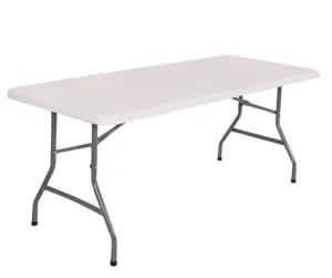 Table à manger de camping rectangulaire, en plastique HDPE pliable, blanc, bon marché, pour l'extérieur, livraison gratuite