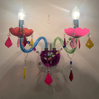 Lustre en cristal multicolore de style vintage, lampe suspendue décorative en forme de bougie arc-en-ciel, lampe LED pour restaurant, vente en gros d'usine