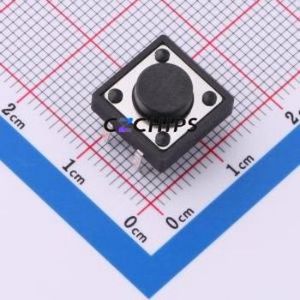 TC-1212DR-5.5H-250 Tactile Switch Through hole Component (THT),12x12mm Switch 12mm 12mm 5.5mm - Product Image 1