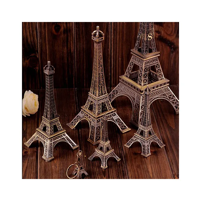 8-60cm Bronze Paris Tower Effel Tower Metal Crafts Figurine Statue Model Home Decor Souvenir Model kids Toys For Children