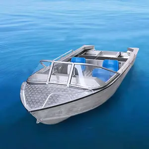 Mini Ad Alta Velocità V Inferiore di Alluminio Barca Con Motore Fuoribordo Per La Pesca