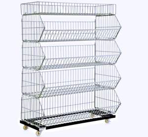 מדפי סופרמרקט מדפי מתכת סל סל חוטי הצגת סלי אחסון - Product Image 1