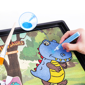 Montessori éducatif pour enfants pochoir dessins paillettes <span class=keywords><strong>sable</strong></span> <span class=keywords><strong>peinture</strong></span> Art Kit pour enfants papier Logo personnalisé unisexe enfants cadeau - Product Image 5