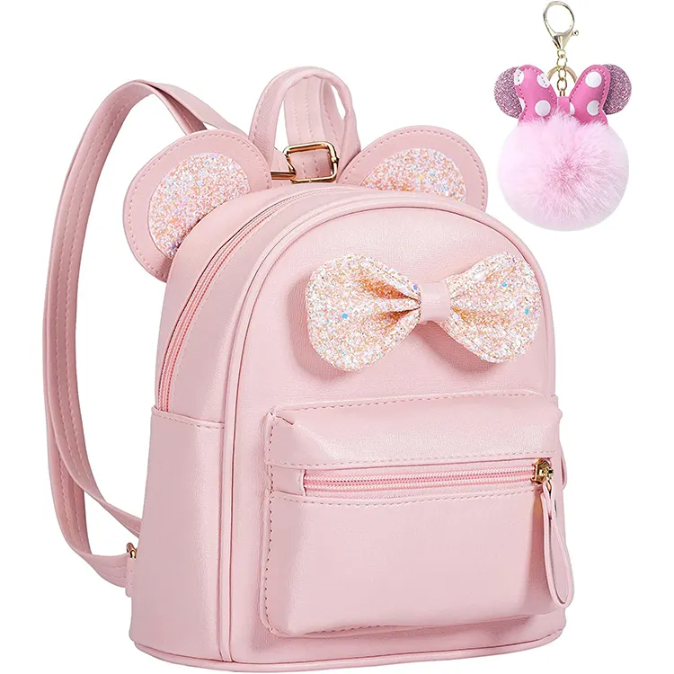 Fashion Cutest Cartoon Toddler Bow Mouse Ears Bag Mini Travelling School Shoulder Backpack Bag for Teen Little Girl Women