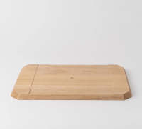 Plateau de service carré en bois massif, écologique et durable, plateau à dessert rustique, plateau à café et à thé en bois, lavable au lave-vaisselle pour hôtel