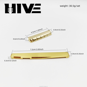 HIVE <span class=keywords><strong>Fine</strong></span> Copper 6-<span class=keywords><strong>String</strong></span> Folk Guitar Saddle Nuts Replacement Bridge Parts untuk Gitar Folk, Gitar Kayu, dan Instrumen Senar - Product Image 2