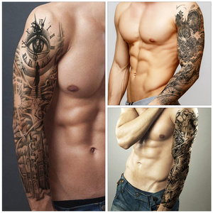 <span class=keywords><strong>Tatuajes</strong></span> Temporales Grandes para <span class=keywords><strong>Hombre</strong></span>, Diseño <span class=keywords><strong>de</strong></span> Flor Grande, Resistentes al Agua, Color Negro, para <span class=keywords><strong>Brazo</strong></span> Completo - Product Image 2