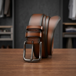 Ceintures en cuir de vache décontractées en gros, élégantes, avec boucle argentée tressée, haute résistance, durables, personnalisées, en cuir véritable pour - Product Image 2