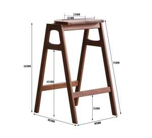 Sedie da pranzo Vintage in legno massello da banco sgabelli da Bar con poggiapiedi per Bar e ristoranti sgabelli da Bar impilabili - Product Image 6