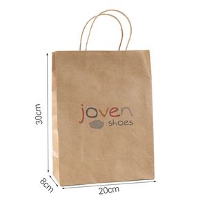 Bolsas de Papel Kraft Marrón Reciclables para Llevar Comida con Diseño Personalizado de su Logotipo y Asa - Product Image 1