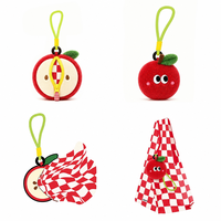 Sac de courses pliable personnalisé avec peluches réutilisables, sac écologique, porte-clés en peluche pomme, jouets
