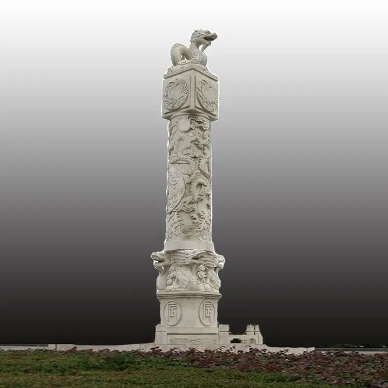 antique stone carving dragon pillars cultural plate dragon pillars