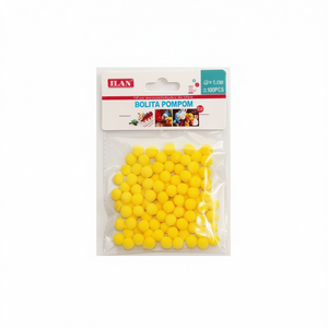 Palline Pompom Ilan 1.0 Cm Gialle 100 Pezzi per Decorazioni Artigianali - Product Image 1