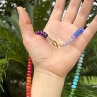 Collar de Piedras Preciosas con Cuentas, de Acero Inoxidable, Hecho a Mano, para Mujer, Ideal para Vacaciones de Verano en la Playa, Venta al Por Mayor