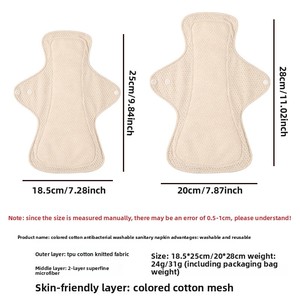 Nouvelles Serviettes Hygiéniques Lavables en Coton pour Seniors avec <span class=keywords><strong>Protection</strong></span> Anti-Fuites - Serviettes Menstruelles Réutilisables pour Adolescentes et Femmes Enceintes - Product Image 2