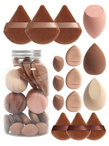 Conris – Ensemble de <span class=keywords><strong>mini</strong></span> éponges de maquillage multi-styles en pot, sans latex, douces, lavables, éponges triangulaires en velours pour le correcteur - Product Image 4