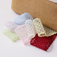 Ruban de dentelle brodé en organza coloré personnalisé HB020 38MM 50Y, ruban de dentelle brodé à pois pour la décoration de nœuds pour cheveux