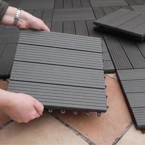 Dalles de terrasse en WPC antidérapantes, imperméables et faciles à nettoyer SHENGCHENG, couleur gris foncé - Product Image 1