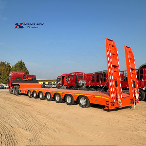 Tugas berat 3 4 5 6 gandar 60 80 100 Ton belakang pemuat tempat tidur rendah semi-trailer truk anak laki-laki Trailer dengan harga murah - Product Image 1