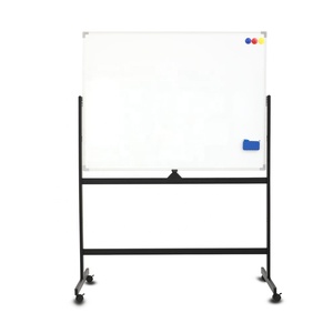 Rohs chứng nhận hai mặt khô xóa bảng trắng từ tính 360 ° xoay với 4 con lăn 4 bánh xe Khung Nhôm bảng trắng di động - Product Image 4