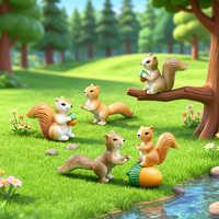 Figurines d'animaux miniatures de dessin animé à faire soi-même, souris et écureuils mignons, mini-artisanat en résine, ornement pour la décoration extérieure du jardin