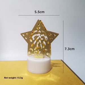 شمعة إلكترونية LED جديدة للمسلمين من الحديد المطاوع بدون لهب لتزيين عيد مبارك ورمضان والمنزل والحفلات والمكتب - Product Image 6