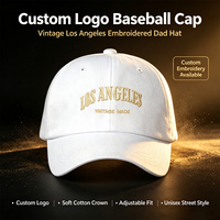 Gorra de Béisbol Bordada con la Letra Los Ángeles, Estilo Vintage, Lavada, Suave, Ajustable, con Logotipo Personalizado para Hombres y Mujeres