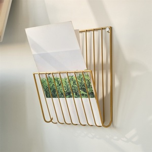 Estante de Almacenamiento de Libros y Periódicos Rectangular de Madera Minimalista Moderno para Montar en la Pared para Sala de Estar - Product Image 2