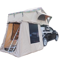 Tente de voiture à coque souple à prix d'usine pour 3-4 personnes, en toile et coton, avec bâche de protection et échelle pour utilisation extérieure sur véhicule