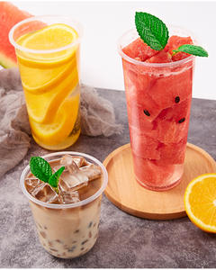 डिस्पोजेबल पारदर्शी दूध चाय कप प्लास्टिक कप पेय जूस नेट लाल इंजेक्शन मोल्डेड कप ढक्कन के साथ बैग को हिट करें - Product Image 3