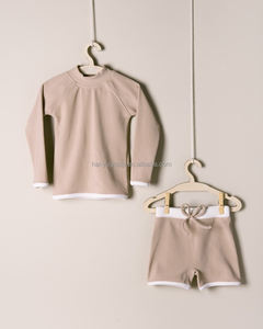 Traje Rashgard sostenible, venta al por mayor, Etiqueta Privada, estilo personalizado, lazo acanalado, traje de baño de una pieza, proveedores de verano, venta al por mayor - Product Image 1