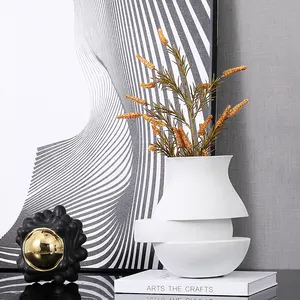 Độc Đáo Bắc Âu Hành Lang Trang Trí Sứ Trắng Gốm Flower Vase Cho Trang Trí Nội Thất