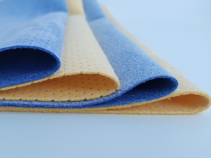 Panno in Pelle Scamosciata PU Perforata di Alta Qualità <span class=keywords><strong>Blu</strong></span> Giallo Super Assorbente per Lavaggio Auto - Product Image 4