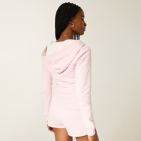 Survêtements pour femmes de haute qualité, personnalisés, décontractés, amples, respirants, écologiques, avec sweat à capuche zippé et short en coton French Terry